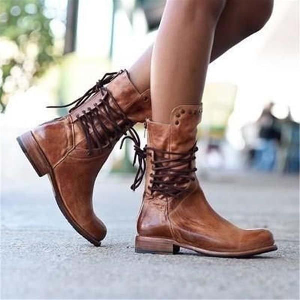 Crissy - Vintage Lace-Up Boots