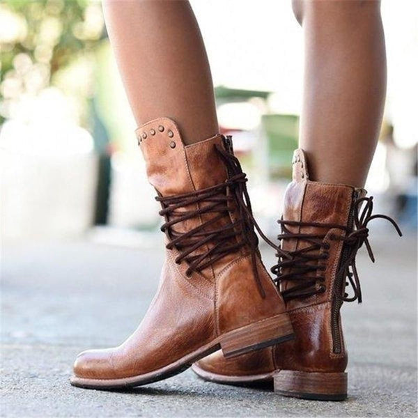 Crissy - Vintage Lace-Up Boots