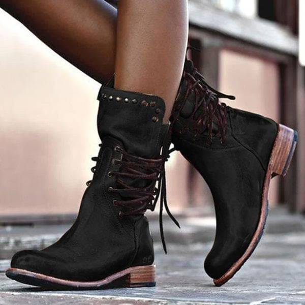 Crissy - Vintage Lace-Up Boots