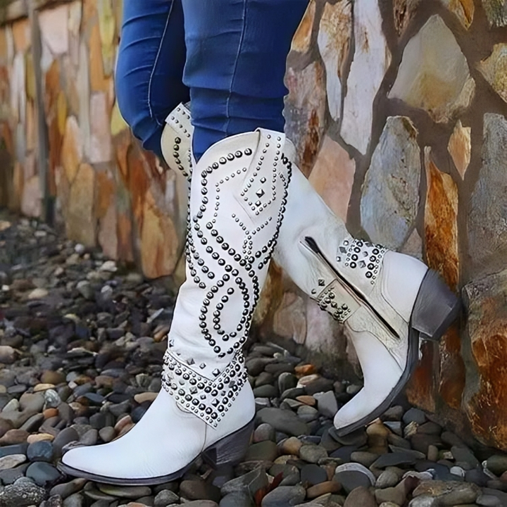 Stella - Studded Knee-High Boots
