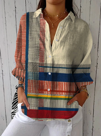 Catherine | Striped Patchwork Blouse
