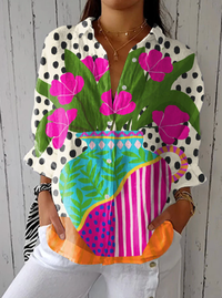 Diana | Graphic Floral Blouse