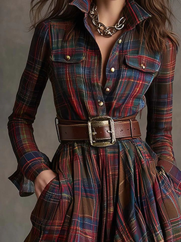 Beatriz | Long Checkered Dress
