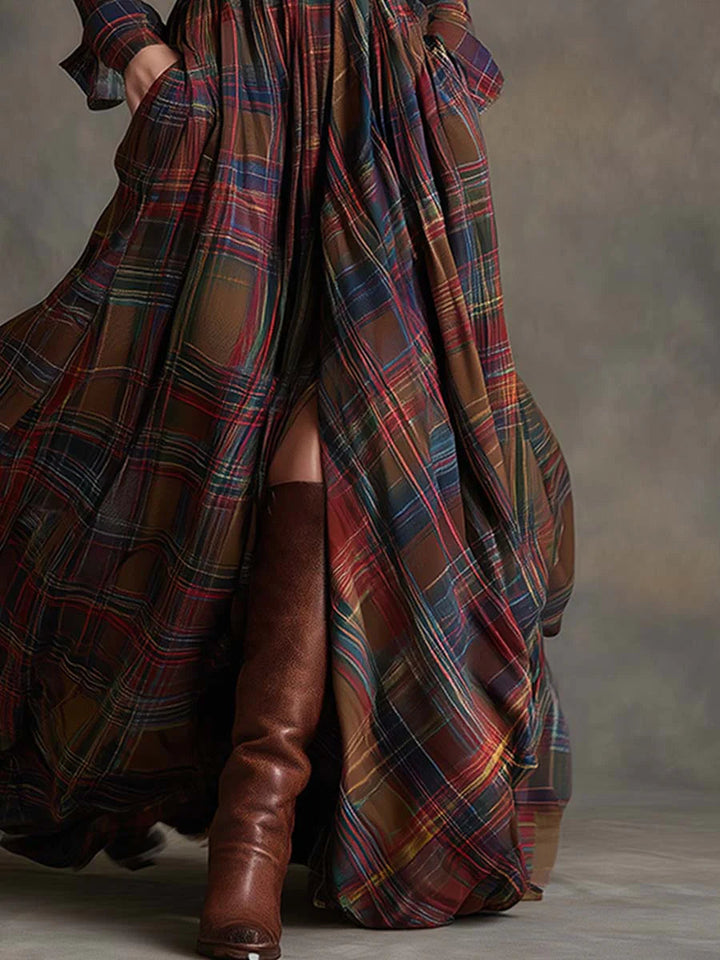 Beatriz | Long Checkered Dress