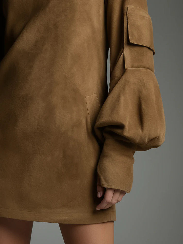 Baigy | Oversized short Dress with High Neck