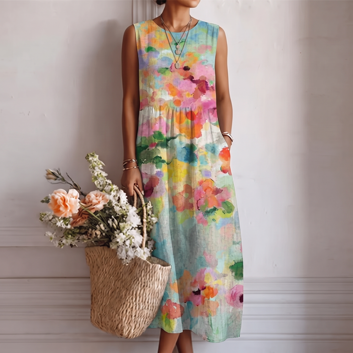 Karla™ | Elegant Multicolor Midi Dress