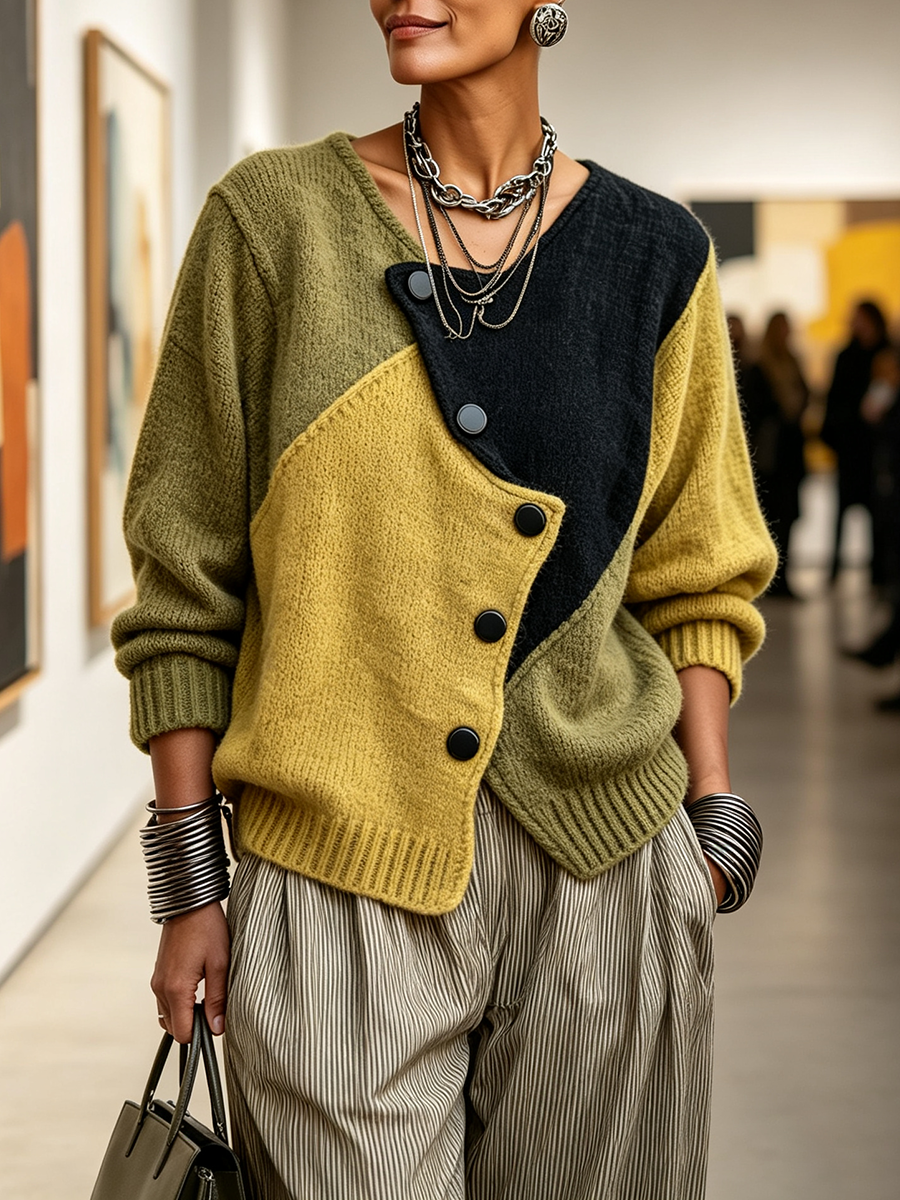 Marlowe - Asymmetric Colorblock Sweater