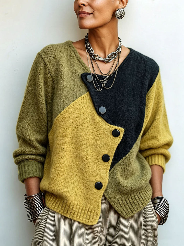 Marlowe - Asymmetric Colorblock Sweater